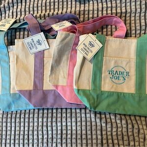 Trader Joe's Pastel Canvas Tote Bag Collection